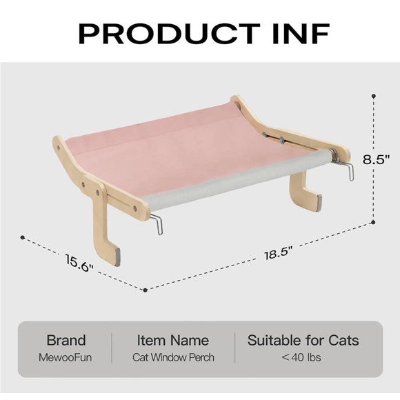 MEWOOFUN Cat Window Perch Lounge Mount Hammock Window Seat - Picture 5 of 10